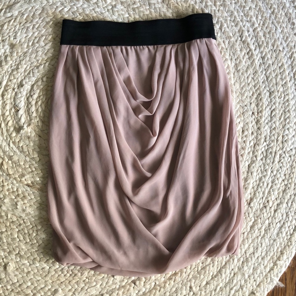 Camel colored knee length skirt